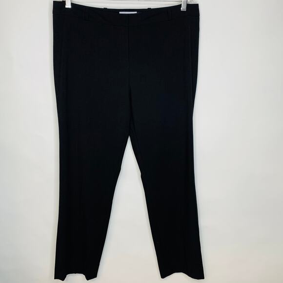 Calvin Klein Black Flat Front Trousers Sz 14 - Picture 2 of 6